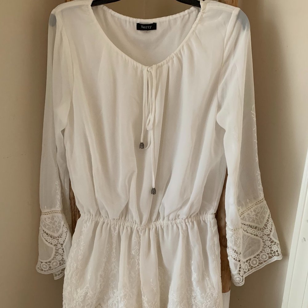 NWOT Lined Lace & Chiffon Jumper-MEDIUM